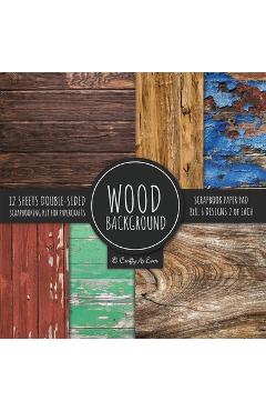 Wood Background Scrapbook Paper Pad 8x8 Scrapbooking Kit for Papercrafts, Cardmaking, DIY Crafts, Rustic Texture Design, Multicolor - Crafty As Ever