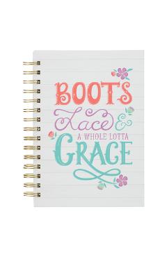 Bless Your Soul Funny Hardcover Journal Boots Lace Grace Wire Bound Notebook W/192 Lined Pages, Large - Christian Art Gifts