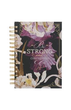 Christian Art Gifts Journal W/Scripture for Women Be Strong and Courageous Joshua 1:9 Bible Verse Plum Floral 192 Ruled Pages, Large Hardcover Noteboo - Christianart Gifts
