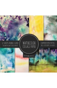 Watercolor Collage Paper for Scrapbooking: Abstract Paintings Colored Decorative Paper for Crafting