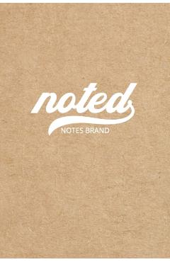 Noted Pocket Notebook: 4x6, Small Journal Blank Memo Book, White Logo Kraft Brown Cover - Noted Notes Brand