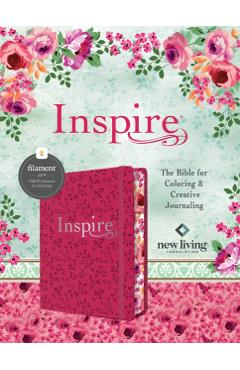 Inspire Bible Nlt, Filament-Enabled Edition (Hardcover Leatherlike, Pink Peony): The Bible for Coloring & Creative Journaling - Tyndale