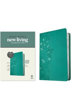 NLT Super Giant Print Bible, Filament-Enabled Edition (Red Letter, Leatherlike, Peony Rich Teal) - Tyndale