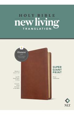 NLT Super Giant Print Bible, Filament-Enabled Edition (Red Letter, Leatherlike, Brown) - Tyndale