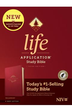 NIV Life Application Study Bible, Third Edition (Red Letter, Leatherlike, Berry, Indexed) - Tyndale