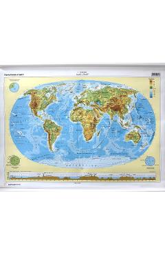 Lumea – Harta Fizica Cartographia 1:74 000 000 000
