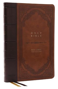 KJV Bible, Giant Print Thinline Bible, Vintage Series, Leathersoft, Brown, Red Letter, Thumb Indexed, Comfort Print: King James Version - Thomas Nelson
