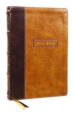 Kjv, Center-Column Reference Bible with Apocrypha, Leathersoft, Brown, 73,000 Cross-References, Red Letter, Comfort Print: King James Version - Thomas Nelson