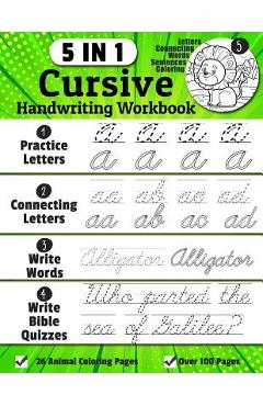 Cursive Handwriting Workbook: 5-in-1 Cursive Handwriting Practice Books Beginning to Master For Kids: Tracing Letters, Connecting Cursive Letters, W - Denis Jean