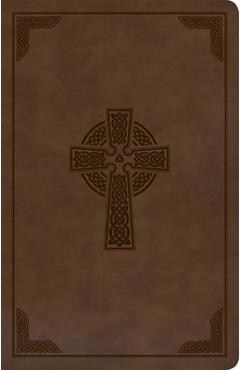 KJV Large Print Personal Size Reference Bible, Brown Celtic Cross Leathertouch - Holman Bible Publishers