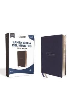 Nvi, Santa Biblia del Ministro, Texto Revisado 2022, Leathersoft, Azul Marino, Con Índice, Palabras de Jesús En Rojo - Nueva Versión Internacional