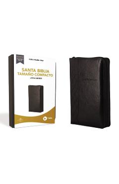 Rvr60 Santa Biblia, Letra Grande, Tamaño Compacto, Leathersoft, Negro, Edición Letra Roja Con Cierre - Rvr 1960- Reina Valera 1960