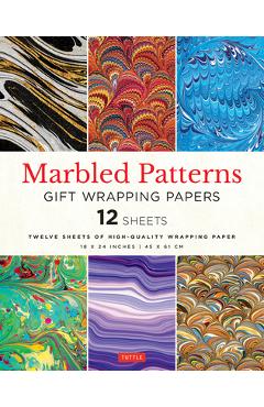Marbled Patterns Gift Wrapping Papers - 12 Sheets: 18 X 24 Inch (45 X 61 CM) High-Quality Wrapping Paper