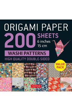 Origami Paper 200 Sheets Washi Patterns 6 (15 CM): Tuttle Origami Paper: Double Sided Origami Sheets Printed with 12 Different Designs (Instructions f - Tuttle Studio