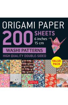 Origami Paper 200 Sheets Washi Patterns 6 (15 CM): Tuttle Origami Paper: Double Sided Origami Sheets Printed with 12 Different Designs (Instructions f - Tuttle Studio