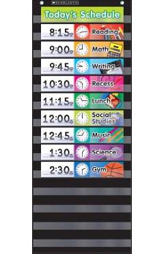 Daily Schedule (Black) Pocket Chart - Scholastic