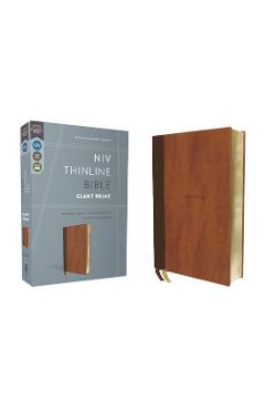 Niv, Thinline Bible, Giant Print, Leathersoft, Brown, Red Letter, Comfort Print - Zondervan