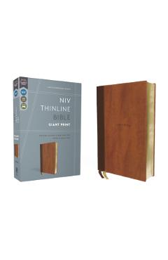 Niv, Thinline Bible, Giant Print, Leathersoft, Brown, Red Letter, Comfort Print - Zondervan