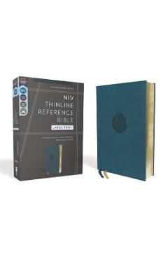 Niv, Thinline Reference Bible, Large Print, Leathersoft, Teal, Red Letter, Comfort Print - Zondervan
