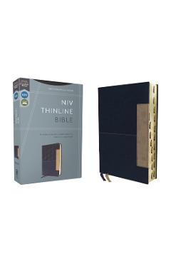 Niv, Thinline Bible, Leathersoft, Blue, Red Letter, Thumb Indexed, Comfort Print - Zondervan