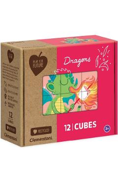 Puzzle 12 cuburi. Dragons