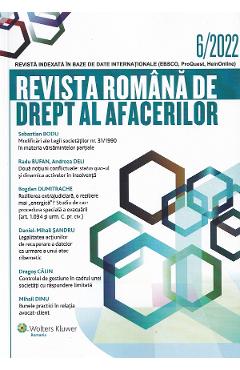 Revista Romana de drept al afacerilor Nr.6/2022 - WOLTERS KLUWER
