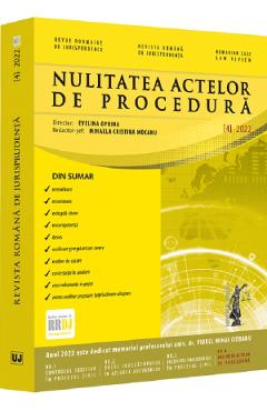 Revista romana de jurisprudenta Nr.4 din 2022. Nulitatea actelor de procedura 2022 imagine 2022