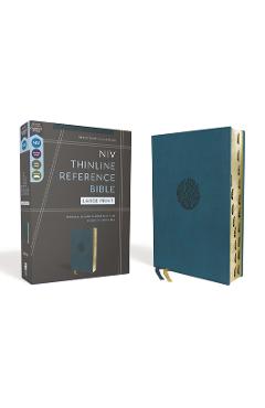 Niv, Thinline Reference Bible, Large Print, Leathersoft, Teal, Red Letter, Thumb Indexed, Comfort Print - Zondervan