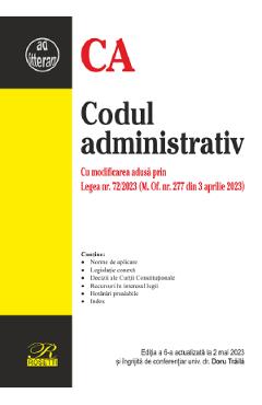 Codul administrativ Ed.6 Act. 2 mai 2023 – Doru Traila Doru Traila 2022