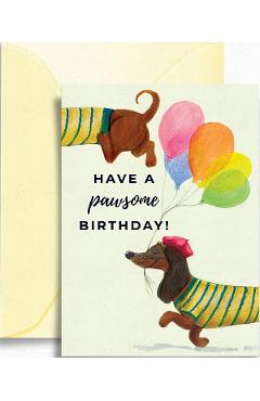 Felicitare: have a pawsome birthday! baloane