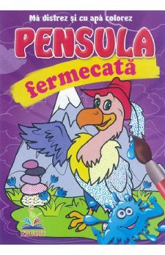 Pensula fermecata. ma distrez si cu apa colorez. vulturul