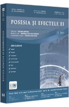 Revista romana de jurisprudenta Nr.1 din 2023. Posesia si efectele ei