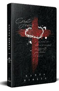 Biblia rvr 1960 letra grande tamano manual, tapa dura cruz con corona / spanish bible rvr 1960 handy size large print hardcover cross and crown - reina valera revisada 1960