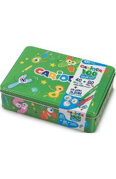 Set 100 culori in cutie metalica. Verde