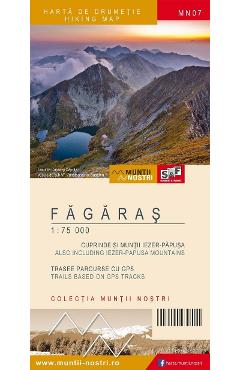 Muntii fagaras. harta de drumetie. muntii nostri