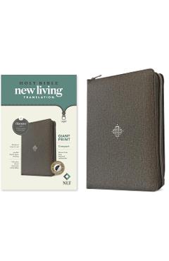 NLT Compact Giant Print Zipper Bible, Filament-Enabled Edition, Zipper (Leatherlike, Woven Cross Gray, Indexed, Red Letter)