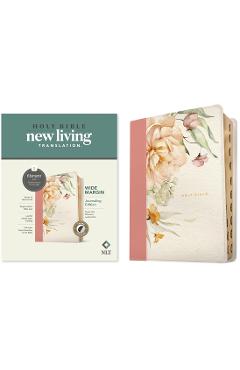NLT Wide Margin Bible, Filament-Enabled Edition (Leatherlike, Dusty Pink Blossoms, Indexed)