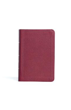CSB Large Print Compact Reference Bible, Cranberry Leathertouch - Csb Bibles By Holman