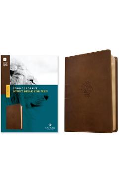 NLT Courage for Life Study Bible for Men, Filament-Enabled Edition (Leatherlike, Rustic Brown Lion)