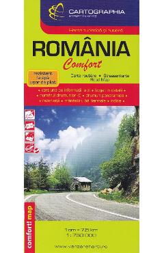 Romania – Harta turistica si rutiera laminata calatorii