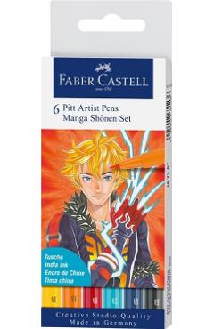 Set 6 Pitt Artist Pens Manga Shonen