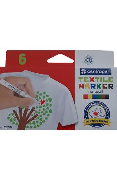 Set markere pentru textile 6 culori