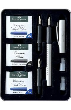 Set stilou caligrafic Grip 2011. Argintiu