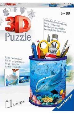 Puzzle 3D. Suport pixuri: Delfin