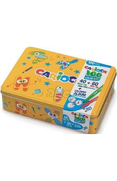 Set 100 culori in cutie metalica. Galben