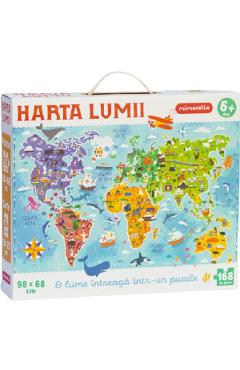 Puzzle 168 piese. Harta lumii