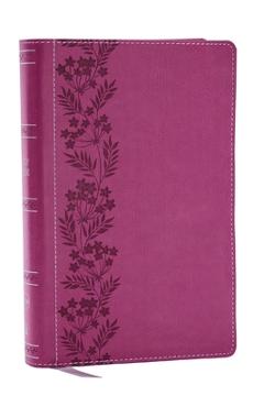 NKJV Personal Size Large Print Bible with 43,000 Cross References, Pink Leathersoft, Red Letter, Comfort Print - Thomas Nelson
