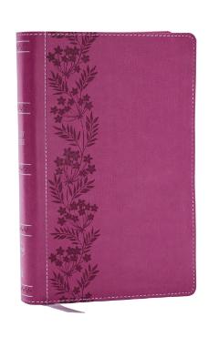 NKJV Personal Size Large Print Bible with 43,000 Cross References, Pink Leathersoft, Red Letter, Comfort Print - Thomas Nelson