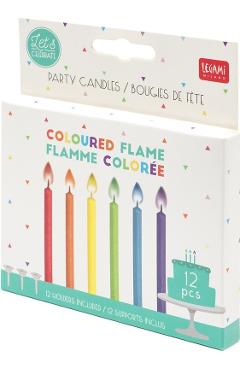 Set lumanari pentru tort. Party candles with coloured flames