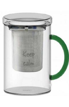Cana cu sita si capac cu maner verde